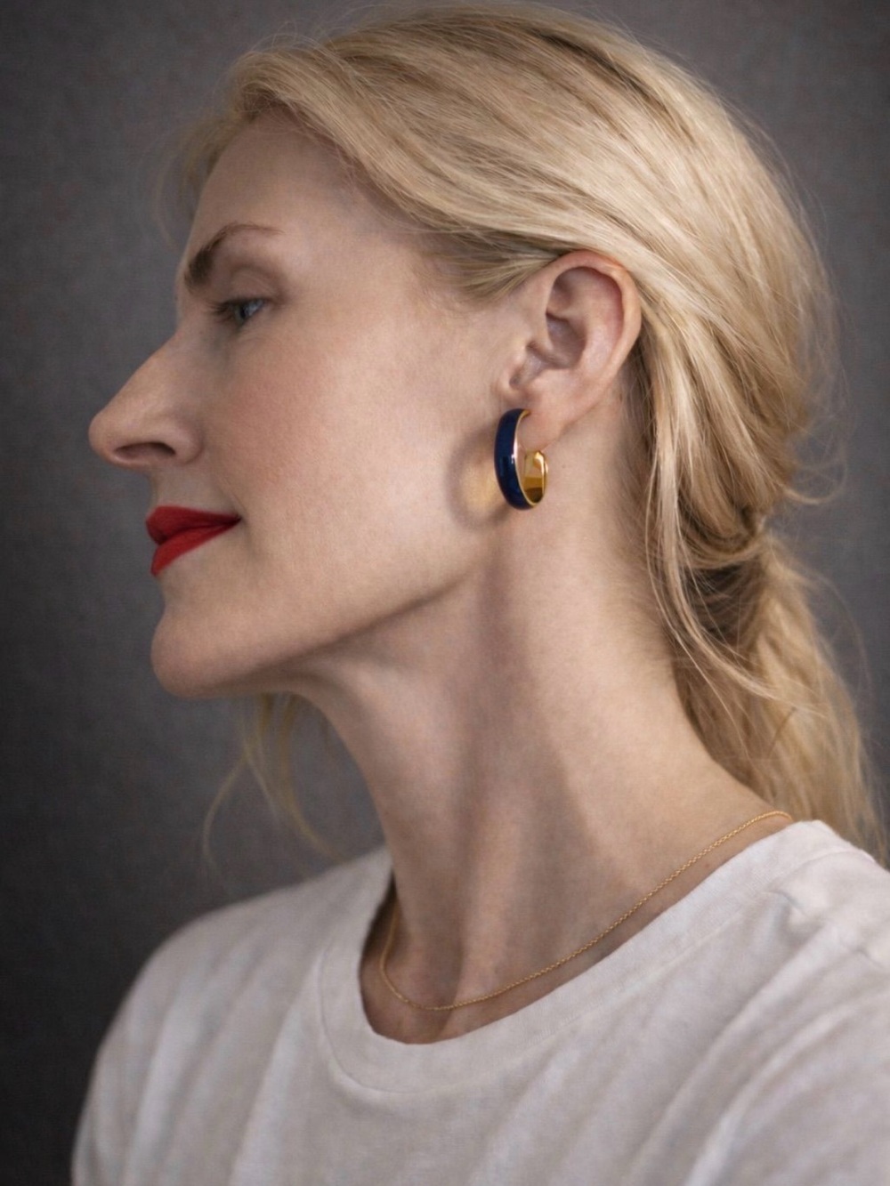 FREE WITH QUALIFYING PURCHASE 80’s Napier Navy Enamel Hoop Earrings
